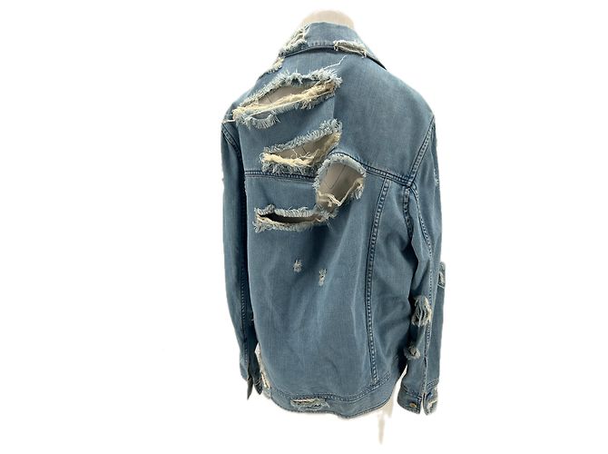 Autre Marque Jeansjacke mit Löchern Blau - Ansicht 2