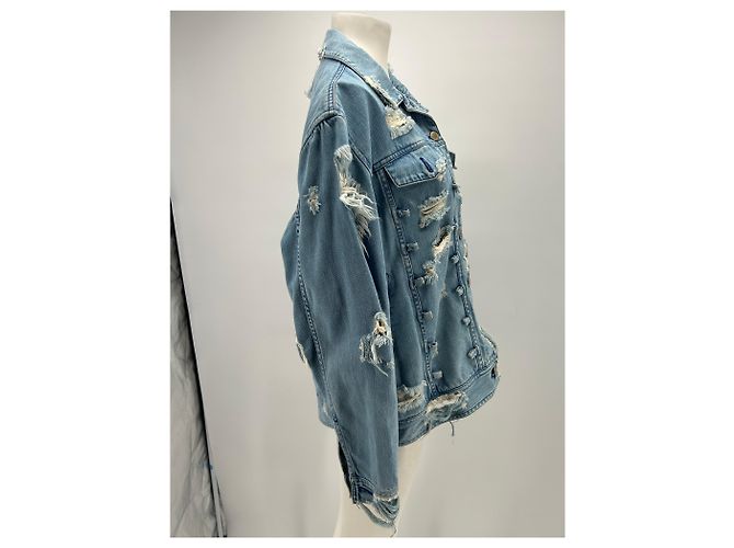 Autre Marque Jeansjacke mit Löchern Blau - Ansicht 4