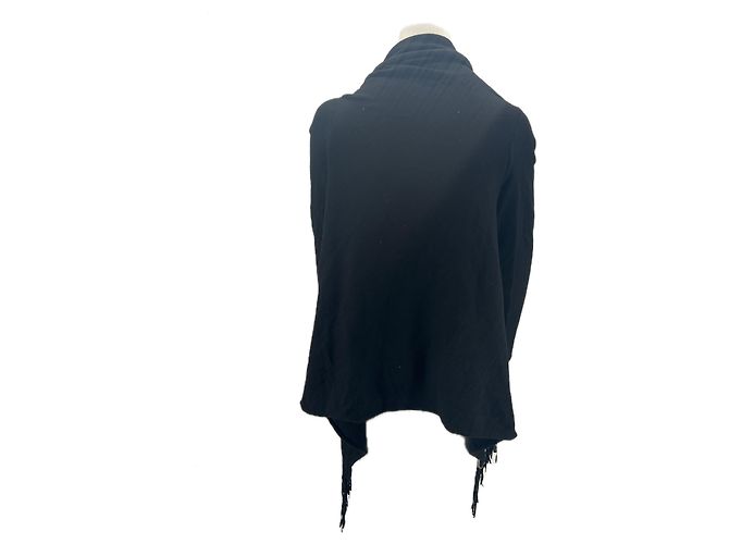 Autre Marque THEN PARIS Fransen Cardigan aus Kaschmir Schwarz - Ansicht 2
