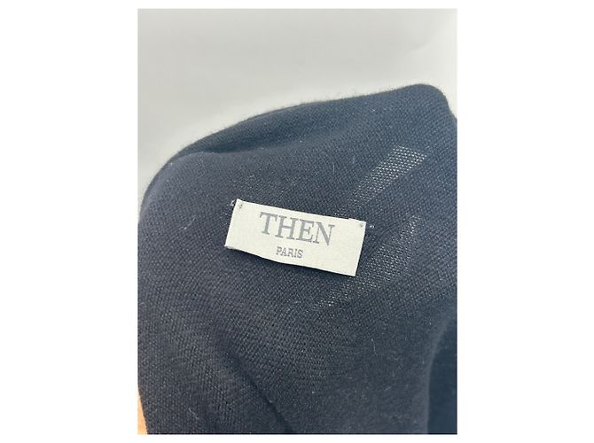 Autre Marque THEN PARIS Fransen Cardigan aus Kaschmir Schwarz - Ansicht 5