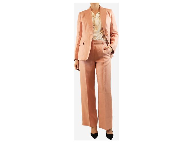 Weekend Max Mara Conjunto de dos piezas de lino rosa - talla UK 8 - vista 4