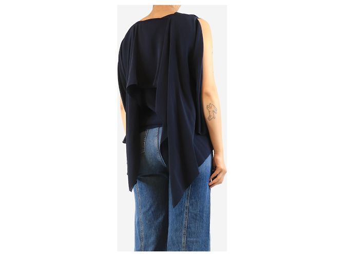 Autre Marque Ärmellose Seidenbluse in Navy - Größe UK 10 Marineblau - Ansicht 2