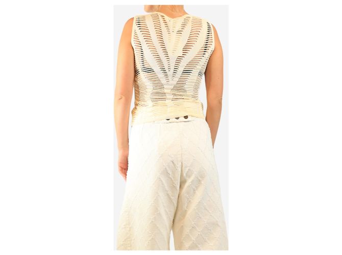 Dior Ärmelloses Cutout-Top in Creme - Größe UK 12 Roh - Ansicht 2