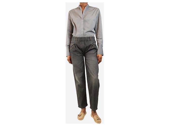 Brunello Cucinelli Vaqueros elásticos gris oscuro - talla UK 8 - vista 2