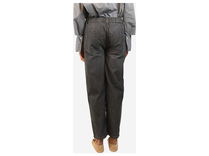Brunello Cucinelli Vaqueros elásticos gris oscuro - talla UK 8 - vista 3