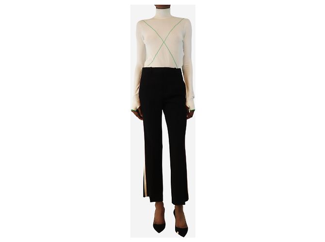Gucci Pantalones negros con raya lateral - talla UK 6 - vista 2