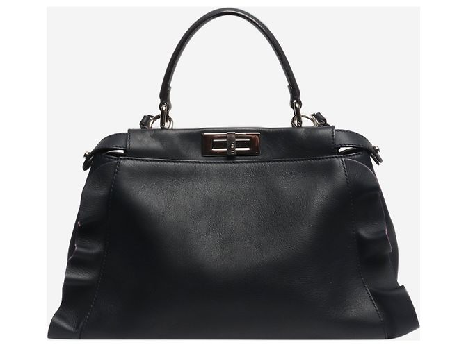 Fendi Borsa 2way in pelle Navy Peekaboo Blu navy - vista 3