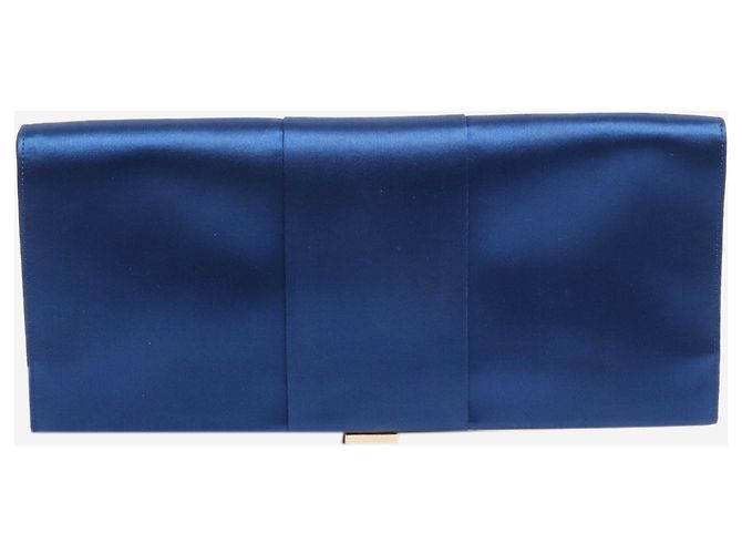 Roger Vivier Blaue Satin-Clutch - Ansicht 3