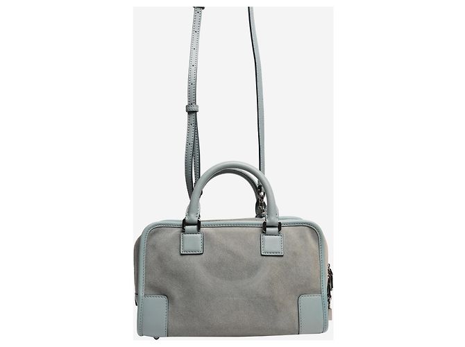 Loewe Mini borsa a tracolla Amazona in scamosciato blu - vista 2