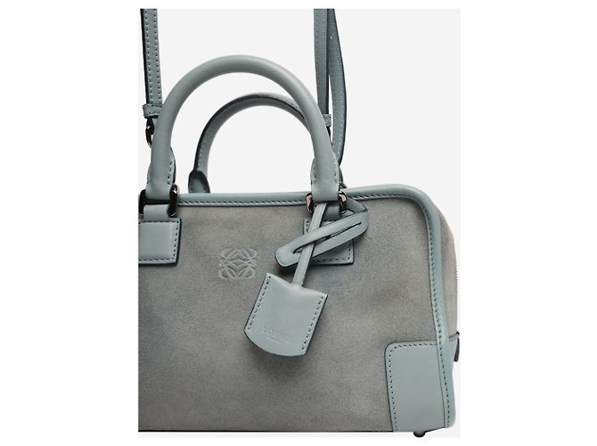Loewe Mini borsa a tracolla Amazona in scamosciato blu - vista 3