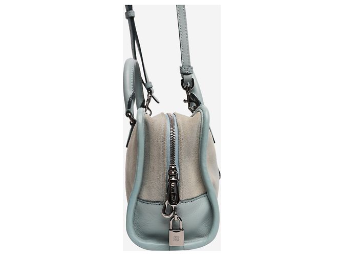 Loewe Mini borsa a tracolla Amazona in scamosciato blu - vista 4