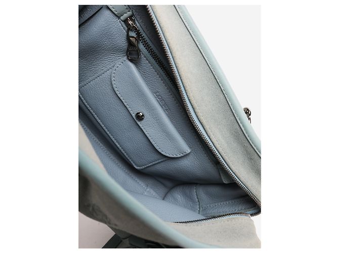 Loewe Mini borsa a tracolla Amazona in scamosciato blu - vista 5
