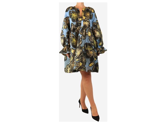 Autre Marque Blaues Ivana Organza-Minikleid - Größe M - Ansicht 3