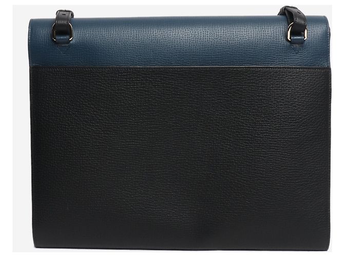 Smythson Borsa per laptop in pelle blu - vista 3