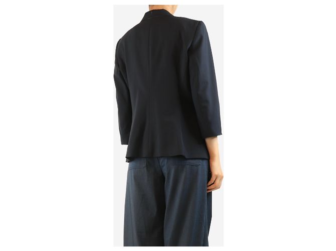 The row Navy wool-blend blazer - size UK 16 Navy blue - view 2