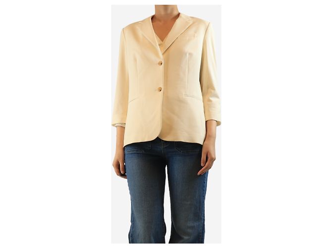 The row Cream wool-blend blazer - size UK 16 - view 3