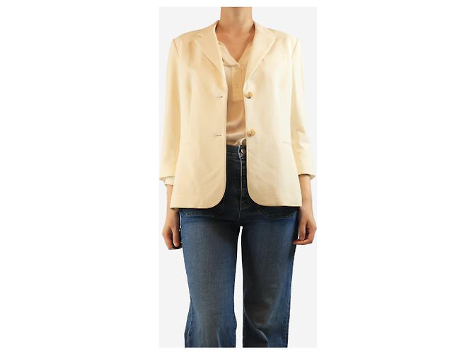 The row Cream wool-blend blazer - size UK 16 - view 4