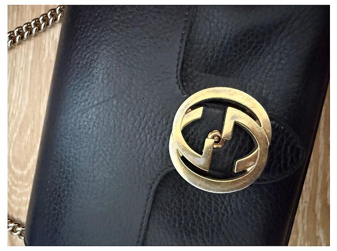 Gucci GG Marmont Borsa a spalla in pelle nera Nero - vista 3
