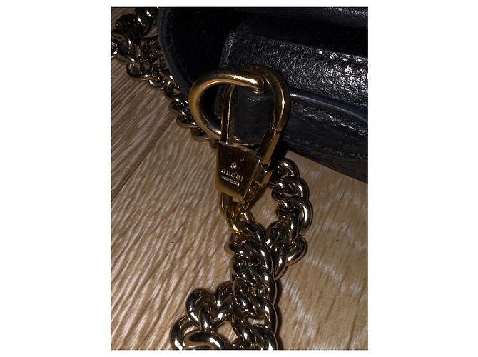 Gucci GG Marmont Borsa a spalla in pelle nera Nero - vista 9