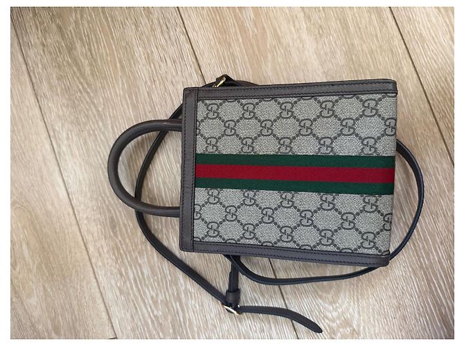 Gucci Ophidia GG Supreme Mini Tote Marrone Monogramma - vista 2