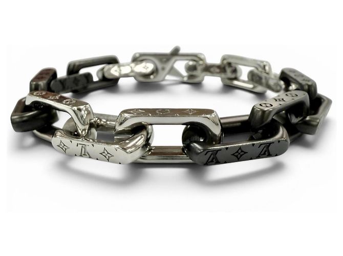 Bracciale a catena Monogram Louis Vuitton Nero Argento - vista 2