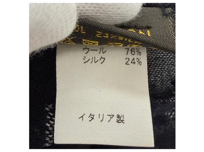Stola in lana e seta con motivo Monogram Louis Vuitton Marrone Nero - vista 9