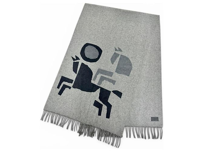 Hermès Sciarpa in cashmere HERMES Verquis Love Marrone - vista 2