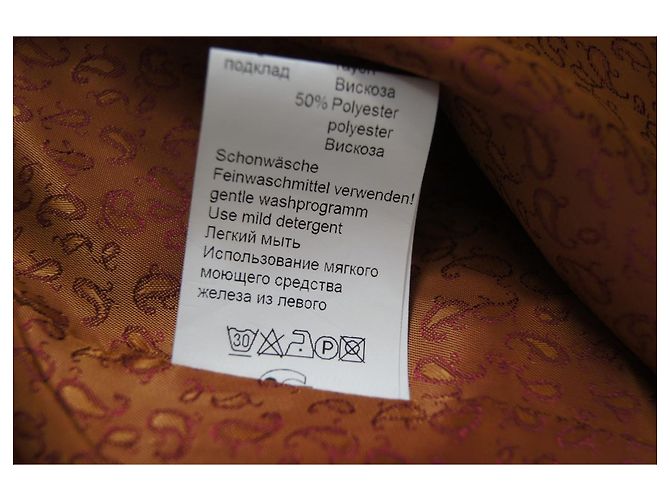 Autre Marque Mona Lisa dunkelblaue Samtjacke mit Wildleder-Ellbogenpatches Braun - Ansicht 10