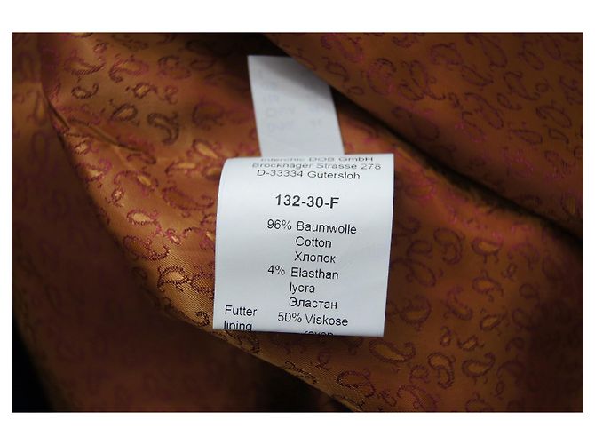 Autre Marque Mona Lisa dunkelblaue Samtjacke mit Wildleder-Ellbogenpatches Braun - Ansicht 9