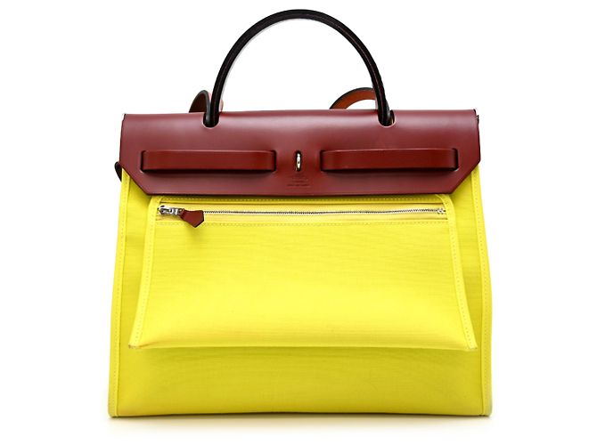 Hermès Hermes Herbag Zip PM Handtasche Gelb - Ansicht 2