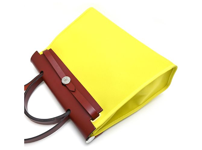 Hermès Hermes Herbag Zip PM Handtasche Gelb - Ansicht 3