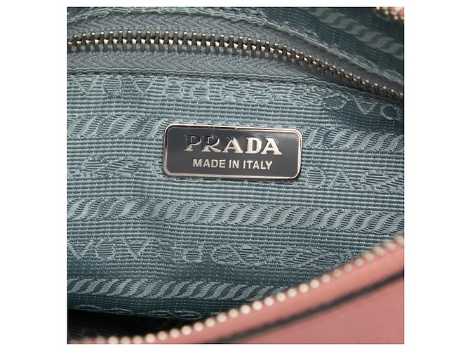 Borsa a Spalla Prada Pink Glace Calf Etiquette Rosa - vista 5