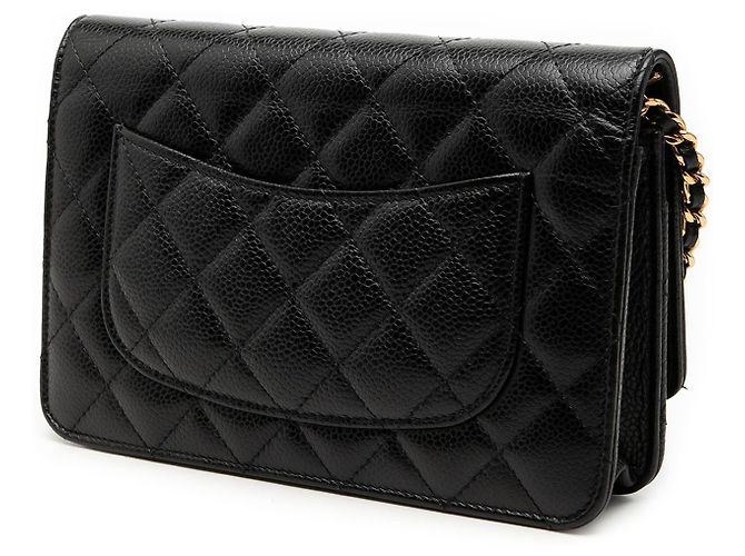 Chanel Black CC gesteppte Caviar Wallet on Chain Schwarz - Ansicht 2