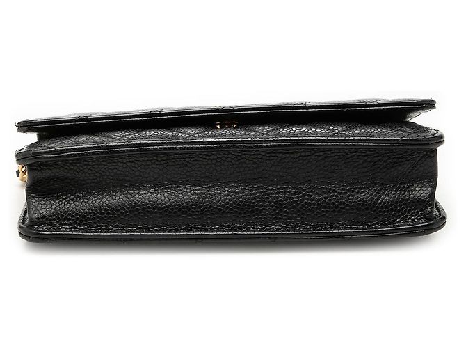 Chanel Black CC gesteppte Caviar Wallet on Chain Schwarz - Ansicht 3