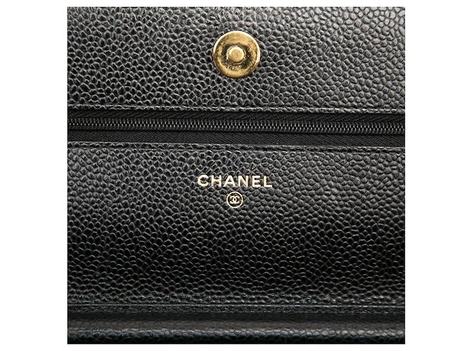 Chanel Black CC gesteppte Caviar Wallet on Chain Schwarz - Ansicht 5