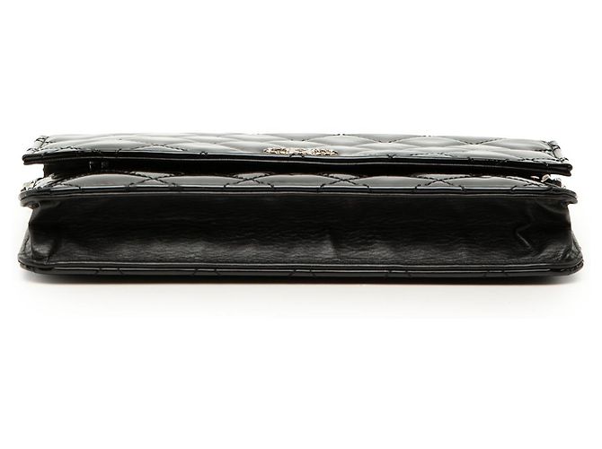 Chanel Black CC gesteppte Patent Brilliant Wallet On Chain Schwarz - Ansicht 3