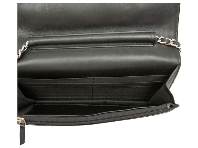 Chanel Black CC gesteppte Patent Brilliant Wallet On Chain Schwarz - Ansicht 4