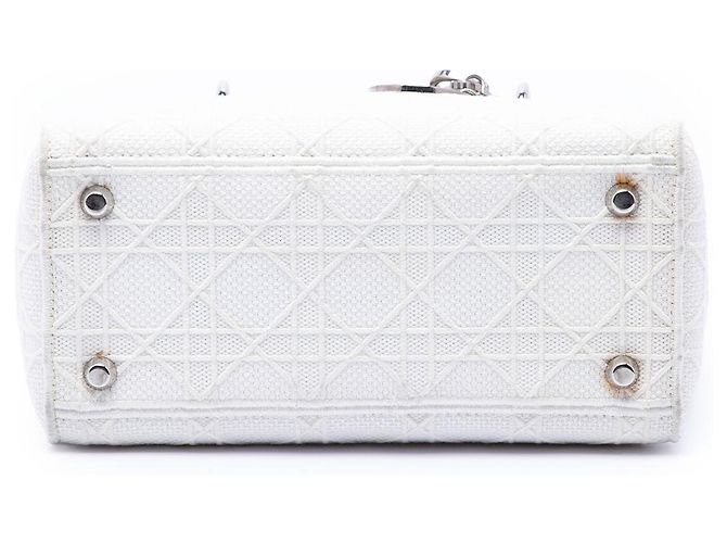 Dior Cannage Lady D Lite aus weißem Canvas, Größe Medium - Ansicht 3