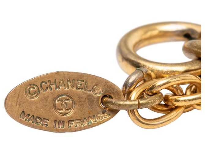 Collana con pendente rotondo Sunburst placcato oro Gold CC Chanel D'oro - vista 4
