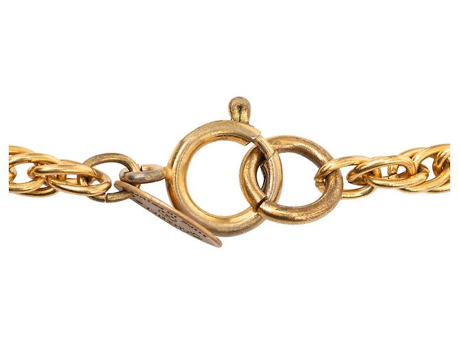 Collana con pendente rotondo Sunburst placcato oro Gold CC Chanel D'oro - vista 5