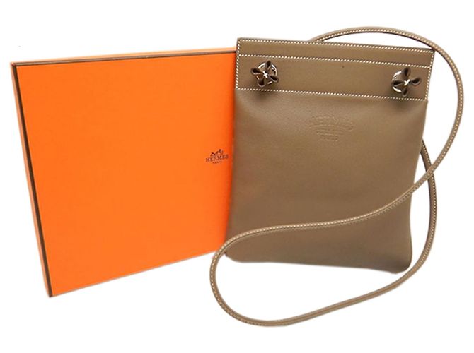 Hermès Mini Swift Aline Tasche Braun Taupe - Ansicht 14