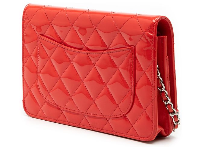 Chanel Orange CC Patent Wallet on Chain Rot - Ansicht 2