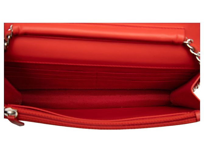Chanel Orange CC Patent Wallet on Chain Rot - Ansicht 4