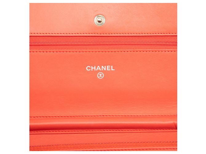 Chanel Orange CC Patent Wallet on Chain Rot - Ansicht 5