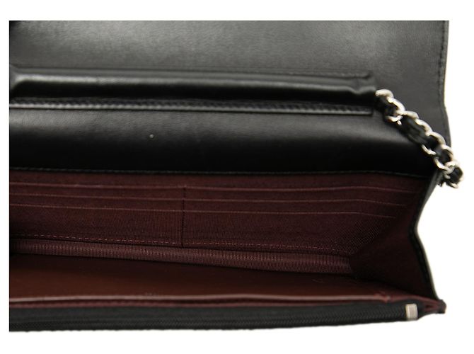 Chanel Schwarzes CC gestepptes Lammleder Wallet On Chain - Ansicht 4