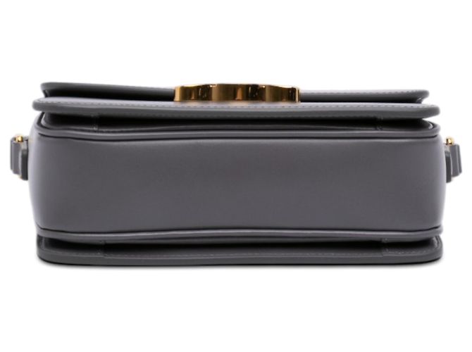 Céline Celine Borsa a tracolla Triomphe in pelle di vitello lucida grigia Teen Marrone - vista 3