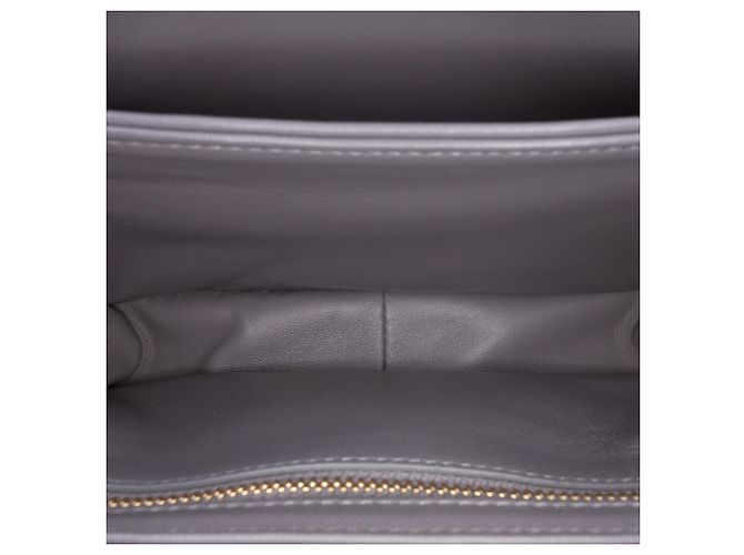 Céline Celine Borsa a tracolla Triomphe in pelle di vitello lucida grigia Teen Marrone - vista 4