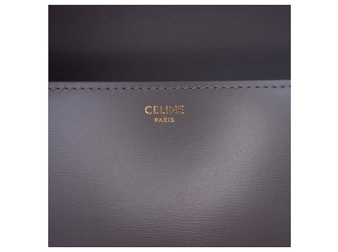 Céline Celine Borsa a tracolla Triomphe in pelle di vitello lucida grigia Teen Marrone - vista 5