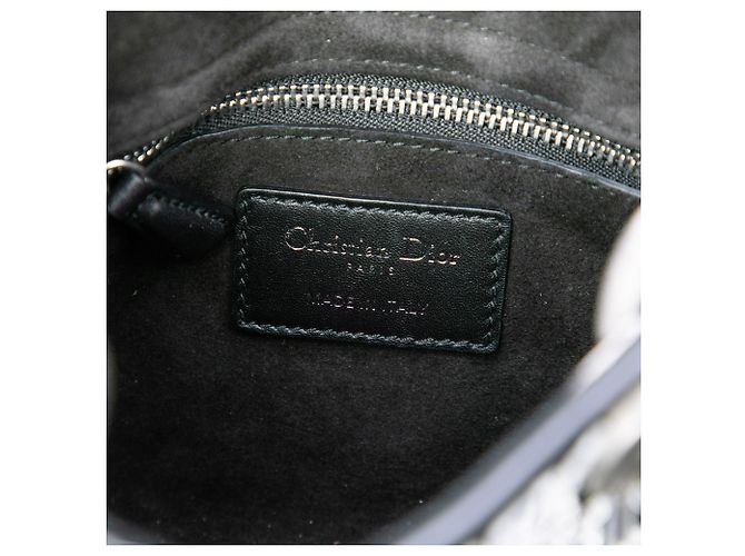 Lady Dior in pelle di vitello liscia nera con mosaico di specchi ricamati Dior Nero - vista 5