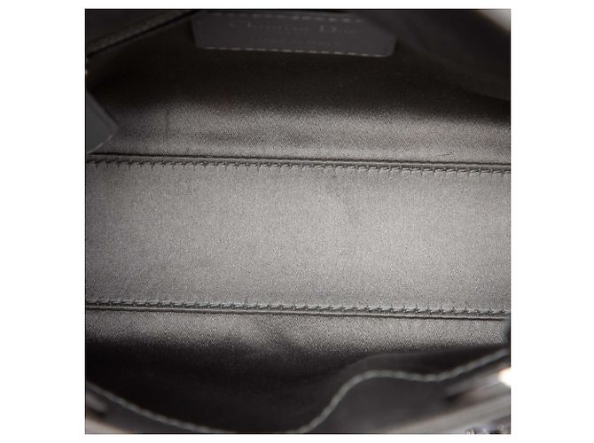 Lady Dior Mini em cetim cinza com detalhes cannage e cristais Dior Marrom - vista 4